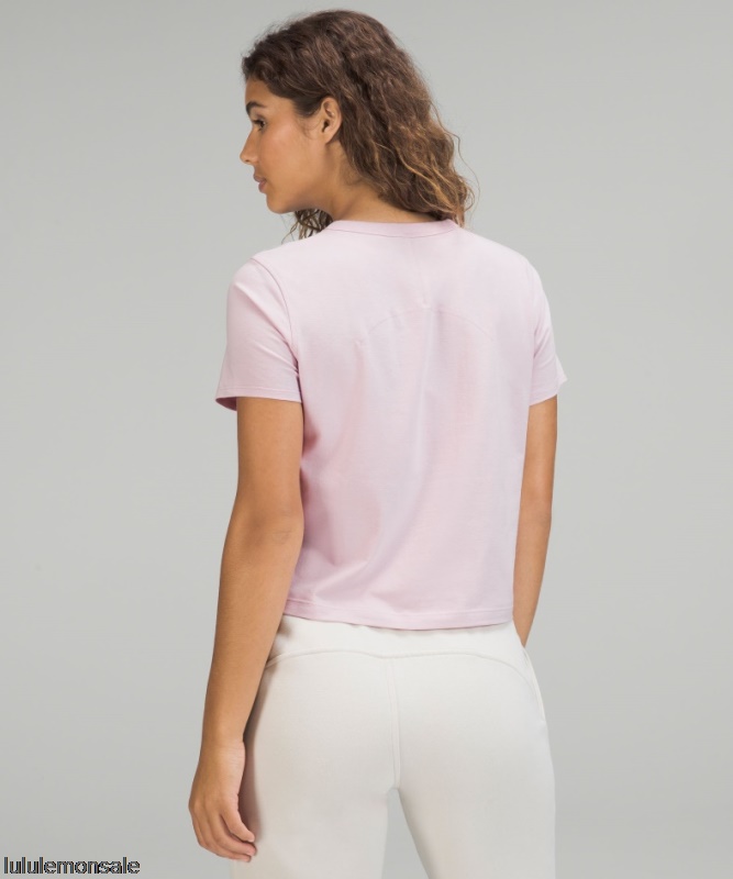 Lululemon Damen DELULU324 | Klassisches T-shirt Aus Baumwollmischung Rosa Pfingstrose